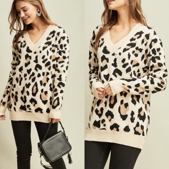 Soft Leopard Print Sweater - Picture 3 of 6